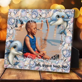 Dolphins and Seashells Kids Photo Frame Fotoplatte