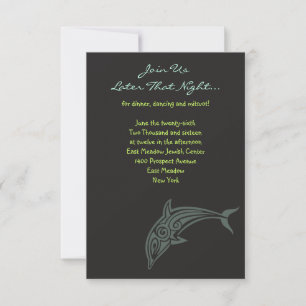 DOLPHINS Bat Mitzvah Party Card Einladung