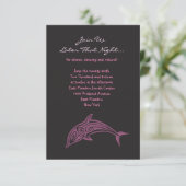 DOLPHINS Bat Mitzvah Party Karte pink (Stehend Vorderseite)