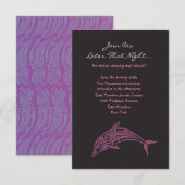 DOLPHINS Bat Mitzvah Party Karte pink (Vorne/Hinten)