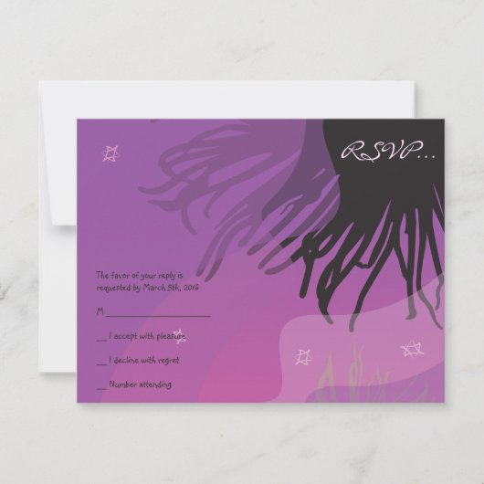 DOLPHINS Bat Mitzvah Reply Card pink RSVP Karte (Vorderseite)