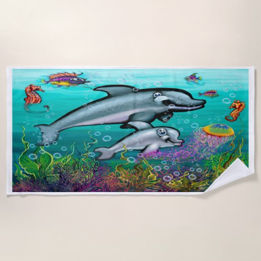 Dolphins Beach Handtuch (Vorderseite)