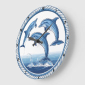Dolphin's Embrace" - Nautical Rope Große Wanduhr (Winkel)