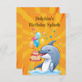 Dolphins Geburtstagskarte Einladung (Vorne/Hinten)