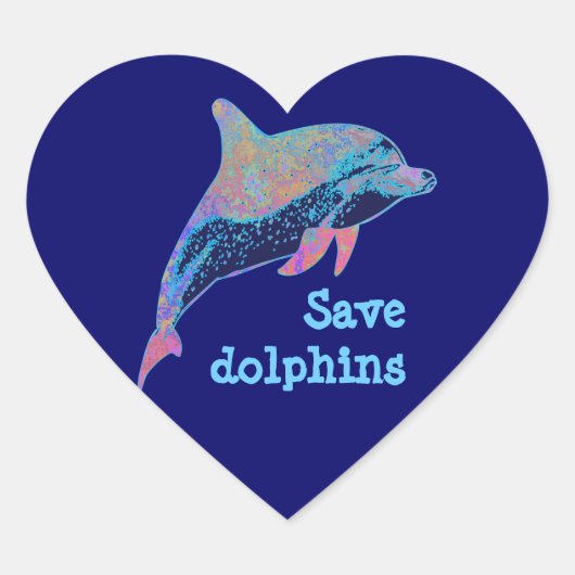 Dolphins Herz-Aufkleber (Vorderseite)