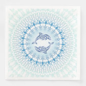 Dolphins Mandala Blue White Serviette (Vorderseite)