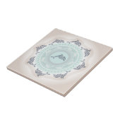 Dolphins Mandala Pale Blue Taupe Fliese (Seite)