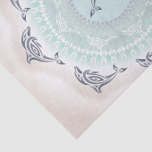 Dolphins Mandala Pale Blue Taupe Seidenpapier (Ausschnitt)