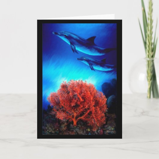 Dolphins over corals karte (Vorderseite)