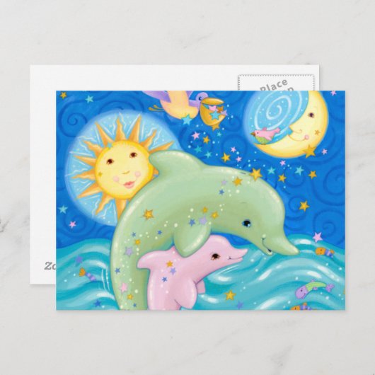 Dolphins Play Postkarte (Vorne/Hinten)