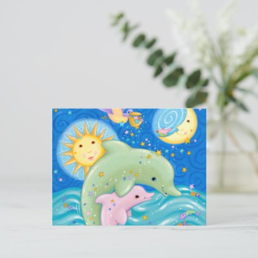 Dolphins Play Postkarte (Stehend Vorderseite)