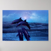 Dolphins playing in the ocean poster (Vorne)