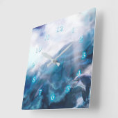 Dolphins Playing JUST FOR THE THRILL Quadratische Wanduhr (Winkel)