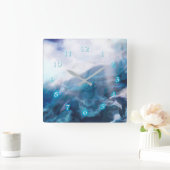 Dolphins Playing JUST FOR THE THRILL Quadratische Wanduhr (Zuhause)