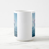 Dolphins Valentine Tropical Love Heart Ocean Kaffeetasse (Mittel)