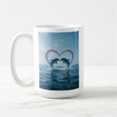 Dolphins Valentine Tropical Love Heart Ocean Kaffeetasse (Links)