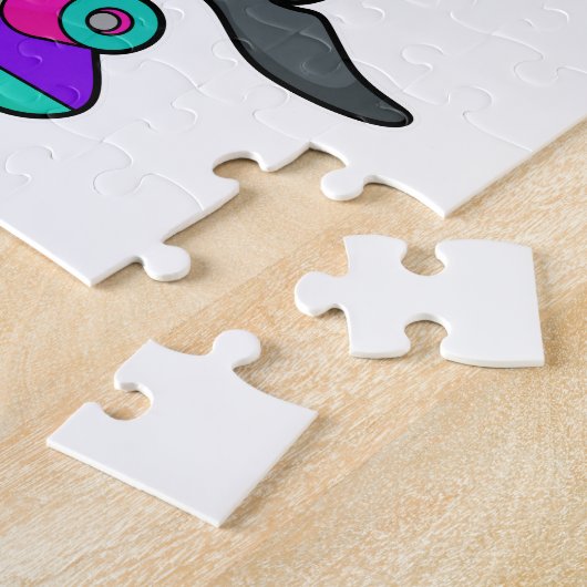 Dolpin als Skater mit Skateboard Puzzle (Seite)