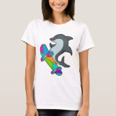 Dolpin als Skater mit Skateboard T-Shirt (Vorderseite)