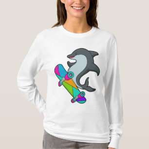 Dolpin als Skater mit Skateboard T-Shirt
