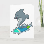 Dolpin als Surfer mit Surfboard Karte (Vorderseite)