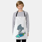 Dolpin als Surfer mit Surfboard Schürze (Getragen)