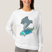 Dolpin als Surfer mit Surfboard T-Shirt (Vorderseite)