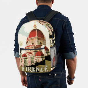 Dom in Firenze Florenz Italien Vintage Reise Kunst Bedruckter Rucksack