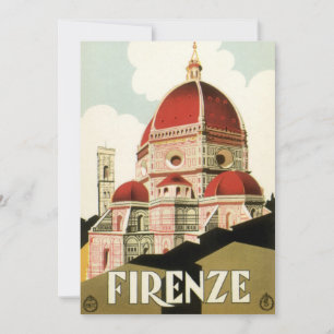 Dom in Florenz, Florenz, Italien, Vintage-Reisekun Einladung