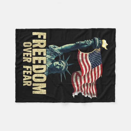 Dom Over Fear Statue Of Liberty Flag Graphic Fleecedecke (Vorderseite (Horizontal))