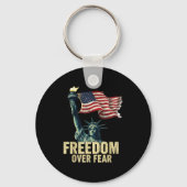 Dom Over Fear Statue Of Liberty Flag Graphic  Schlüsselanhänger (Vorderseite)