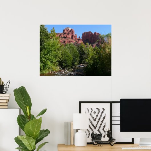 Dom Rock and Stream in Sedona Arizona Poster (Heimbüro)