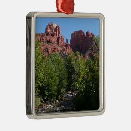 Dom Rock and Stream in Sedona Arizona Silbernes Ornament (Rechts)