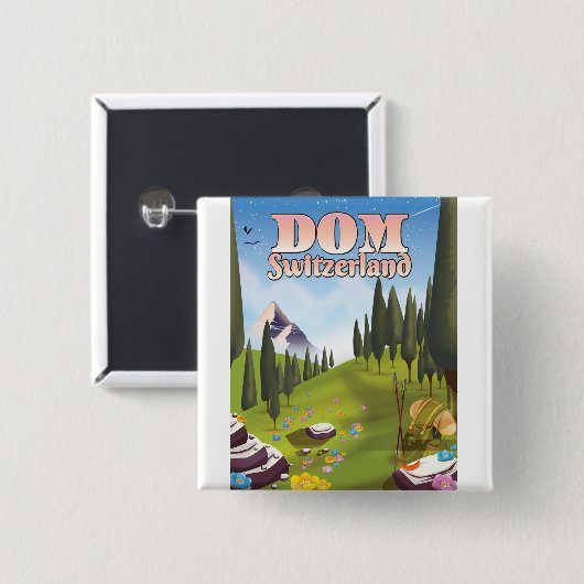 Dom Schweiz Reiseplakat Button (Vorne & Hinten)