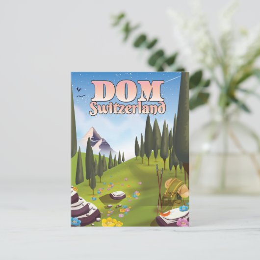 Dom Switzerland Reiseplakat Postkarte (Stehend Vorderseite)