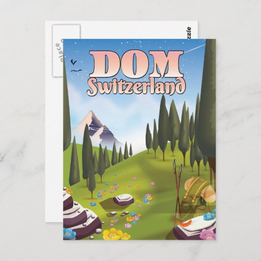 Dom Switzerland Reiseplakat Postkarte (Vorne/Hinten)
