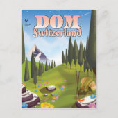 Dom Switzerland Reiseplakat Postkarte (Vorderseite)