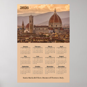Dom von Florenz, Florenz Italien 2026 Kalender Poster