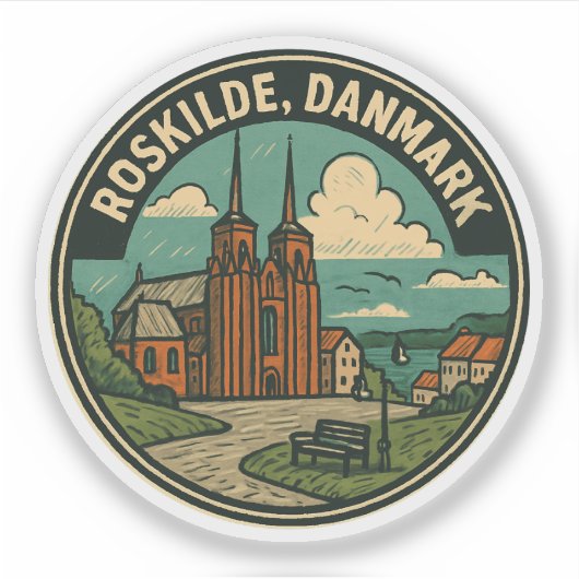 Dom von Roskilde Dänemark Aufkleber (Vorderseite)