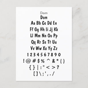 Dom - Zazzle-Schriftart-Musterblatt Postkarte