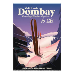 Dombay, Karatschay-Tscherkes-Republik Skiposter Fotodruck