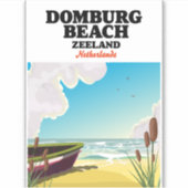 Domburg Beach Zeeland Domburg Beach Aufkleber (Vorderseite)