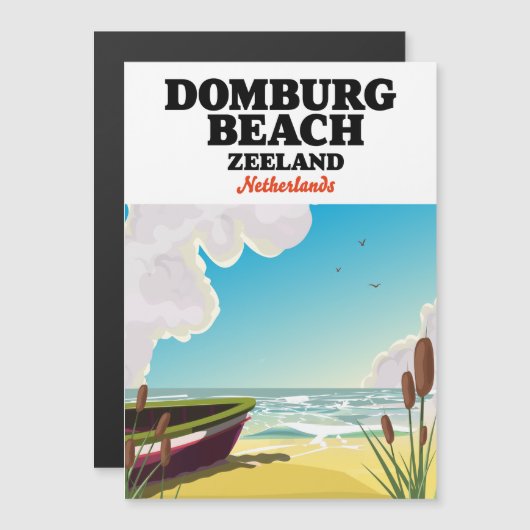 Domburg Beach Zeeland Domburg Beach Magnetkarte (Vorne/Hinten)