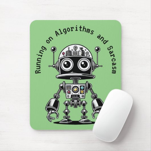 Dome Head Robot - Auf Algorithmen & Sarcasm laufen Mousepad (Mit Mouse)