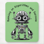 Dome Head Robot - Auf Algorithmen & Sarcasm laufen Mousepad (Vorne)