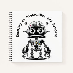 Dome Head Robot - Auf Algorithmen & Sarcasm laufen Notizblock