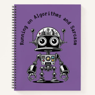 Dome Head Robot - Auf Algorithmen & Sarcasm laufen Notizblock