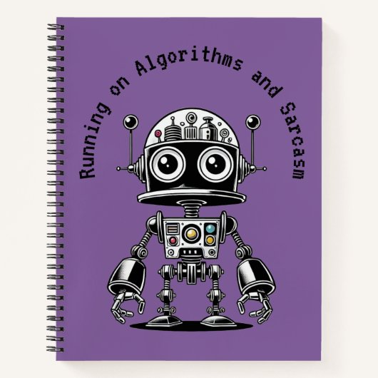 Dome Head Robot - Auf Algorithmen & Sarcasm laufen Notizblock (Vorderseite)