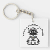 Dome Head Robot - Auf Algorithmen & Sarcasm laufen Schlüsselanhänger (Vorderseite)