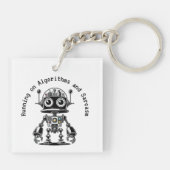 Dome Head Robot - Auf Algorithmen & Sarcasm laufen Schlüsselanhänger (Rückseite)