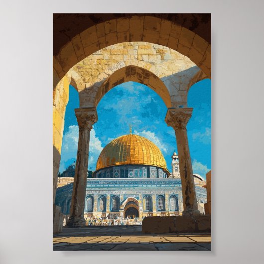 Dome of the Rock - Majestic Islamic Architecture A Poster (Vorne)